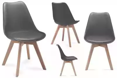 Komplet 4 szarych krzeseł plastikowych B Meble tapicerowane > Krzesła > Krzesła kuchenne