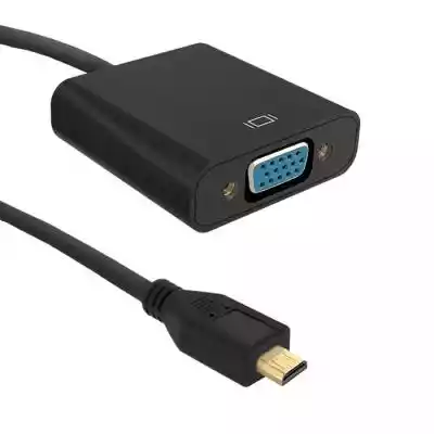 Adapter Micro HDMI D męski / VGA żeński | 0, 2m  Wysokiej jakości kabel Micro HDMI typ męski / VGA żeńskie o długości 20 cm służy do współpracy z laptopami,  komputerami oraz tabletami. Kabel marki Qoltec jest idealnym r