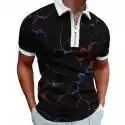 Mssugar Męska letnia koszulka polo z krótkim rękawem T-shirt Zip Collar Tee Casual Top D L