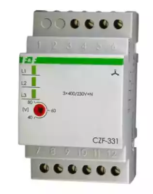 Przekaźnik zaniku faz F&F CZF-331 2x8A 2NO/NC opóźnienie 4s asymetria 40-80V na szynę DIN