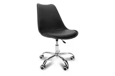 Czarne krzesło obrotowe MOTUS Podobne : Obrotowe krzesło biurowe, musztardowe, tapicerowane tkaniną - 503511