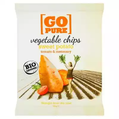 Go Pure Chipsy z batatów Bio 40 g Artykuły spożywcze > Zdrowa żywność > Produkty wegetariańskie