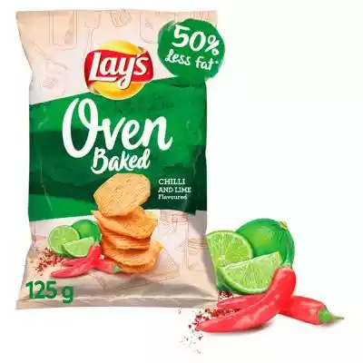         Lay's                Edycja limitowana pieczonych chipsów ziemniaczanych Lay's Oven Baked o smaku Chilli & Lime}                    50% mniej tłuszczu*            *w porównaniu do smażonych chipsów ziemniaczanych Lay's                Pieczone formowane chipsy ziemniaczane o smaku c
