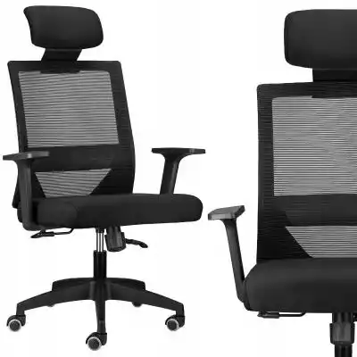 Krzesło Fotel Biurowe Czarne Mikrosiatka Podobne : Wygodny fotel do biurka obrotowy z ekoskóry czarny VIATI - 161313