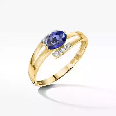 Złoty pierścionek z szafirem Pierścionki zaręczynowe > Kamienie pierścionków zaręczynowych > Pierścionki zaręczynowe z szafirami