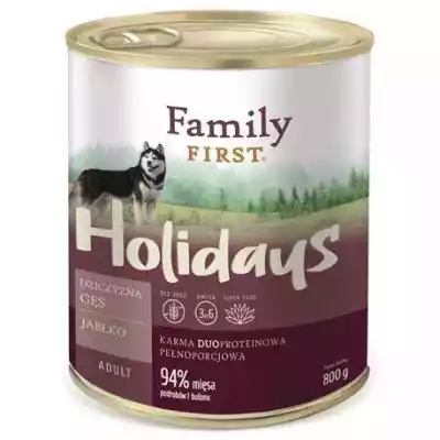 FAMILY FIRST Holidays Adult Dziczyzna, g Podobne : FAMILY FIRST Holidays Adult Mix 6 Smaków - mokra karma dla psa - 12x400 g - 89724