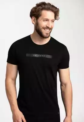 Czarna koszulka męska z nadrukiem T-STRI ZIMOWA WYPRZEDAŻ > MĘŻCZYZNA > T-shirty