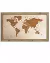 Drewniany obraz - Mapa Świata w dębowej ramie 30x30cm Dąb, Orzech, Heban