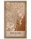 Drewniany obraz miasta - Barcelona w dębowej ramie 70x50cm Dąb, Orzech, Heban