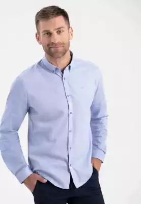 Jasnoniebieska koszula męska o regularny ZIMOWA WYPRZEDAŻ > MĘŻCZYZNA > Koszule