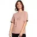 Bluzki Be  B187 T-shirt z nadrukiem w kwiaty - mocca
