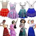 Dziewczyny Encanto Kostium Sukienka dziecięca Peruki Cosplay Rekwizyty Carnival Party Fancy Dress Sukienka Dolors 7-8 Years
