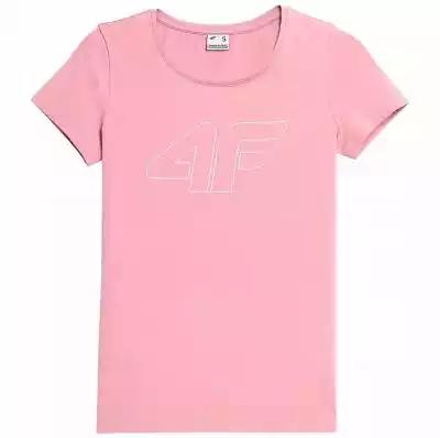 Koszulka 4F Damska H4L22 TSD353 Różowa R Podobne : Różowa koszulka damska z brokatowym nadrukiem T-POSITIVE - 26709