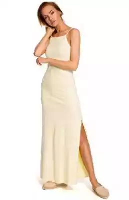 Sukienka maxi M432 (jasnożółty) Podobne : Sukienka maxi na ramiączkach w kolorze piaskowym - sklep z odzieżą damską More'moi - 2286