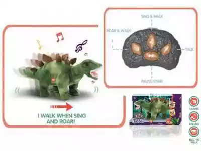 Interaktywny Dino zielony Zdalnie sterowany Światło Dźwięk Chodzi Nagrywa Powtarza Muzyka 