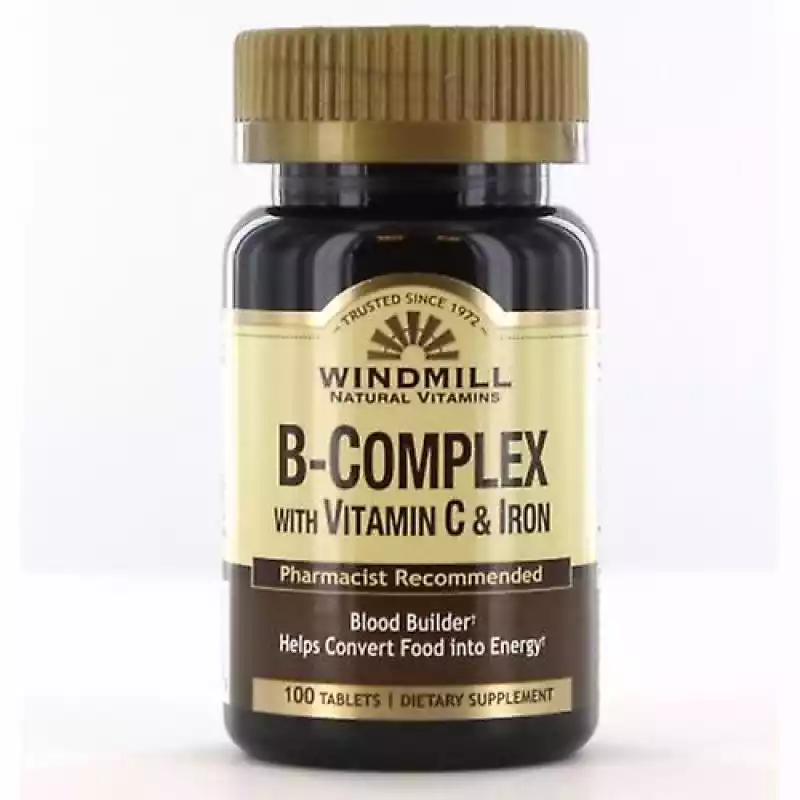 Windmill Health Vitamin B Complex z żelazem, 100 tabletek (opakowanie 6)  ceny i opinie