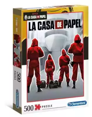 Wysokiej jakości puzzle Clementoni z kolekcji Netflix La Casa De Papel zawierajace 500 elementów.