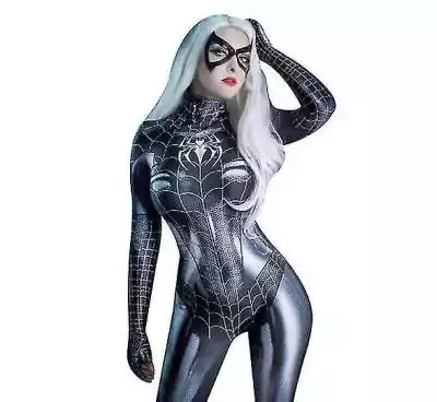 Damski kostium cosplayowy Spiderman, kom Podobne : Halloweenowy kostium cosplayowy z kapturem, maska dziecięca Prom Kostium czarownicy, zabawny elf-biały M - 2756775
