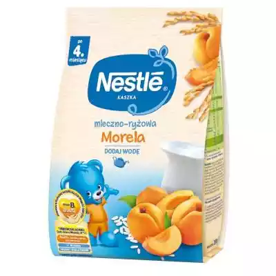         Nestlé                Kaszka mleczno-ryżowa Morela to bezglutenowy produkt stworzony dla niemowląt po 4. miesiącu życia. Nie zawiera oleju palmowego. Jedna porcja kaszki dostarcza ponad 50% dziennego zapotrzebowania dziecka na żelazo,  a obecność witaminy C wspiera jego wchłanianie