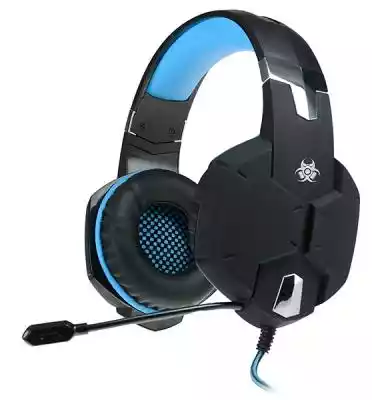 Słuchawki nauszne z mikrofonem GameZone Dragon Blue. Regulacja głośności na przewodzie. Wyposażone w 2 złącza minijack.
