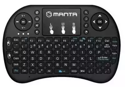 Urządzenie łączące w sobie bezprzewodową mini klawiaturę; TouchPad oraz mysz. Możliwość użycia z Android TV Box. Zasięg: 10 m. Konstrukcja klawiatury: układ qwerty.