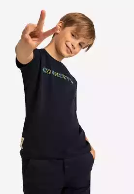 Bawełniana koszulka chłopięca z nadrukie na sportowo