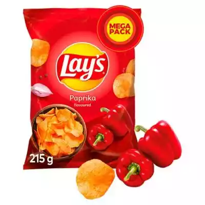         Lay's                Chrupiące chipsy Lay's powstają z wyselekcjonowanych ziemniaków,  które kroimy w plastry,  smażymy i pysznie przyprawiamy. Każdy dzień smakuje lepiej z Lay's!}                Chipsy ziemniaczane o smaku papryki.    