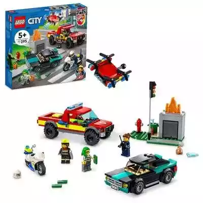 Model LEGO® City Akcja strażacka i policyjny pościg (60319) spodoba się dzieciom,  które lubią emocjonującą akcję. Zestaw aż pęka w szwach od szczegółów zachęcających do zabawy oraz fenomenalnych pojazdów,  takich jak strażacki pick-up z dronem,  motocykl policyjny i pojazd złodziejaszka. 