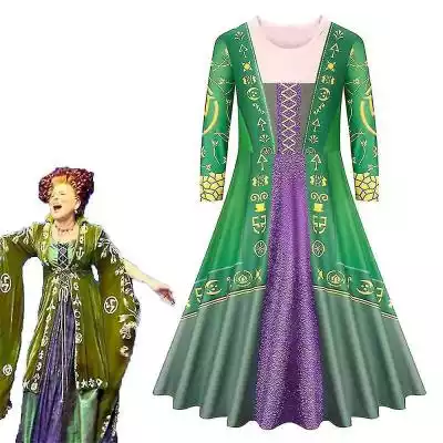 Dziewczyny Hocus Pocus 2 Winifred Sanderson Witch Cosplay Costume Kids Halloween Party Fancy Dress Up 4-11 Years#!!#Material: Polyester#!...