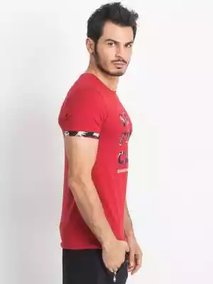 T-shirt T-shirt męski czerwony Podobne : T-shirt męski basic 1683S - oliwkowy
 -                                    XXL - 95751