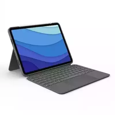 Etui z klawiaturą marki Logitech przeznaczone do iPad Pro w kolorze szarym,  które uchroni urządzenie przed uderzeniami i zarysowaniami. Posiada odpowiedni schowek na rysik oraz funkcję podstawki.