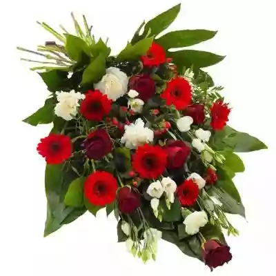 Bukiet Kondolencyjny XI Piękny sposób,  aby wyrazić swoją pamięć i współczucie. Z bukietem składającym się z goździków,  róż,  gladioli,  eustom i innych sezonowych kwiatów zrobisz to w elegancki sposób. Czerwono-biała kompozycja będzie przygotowana przez lokalną kwiaciarnię Euroflorist. I
