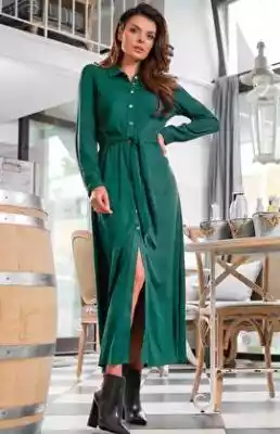 Sukienka midi w kolorze zielonym A451 (z Podobne : Sukienka koszulowa midi ze zrównoważonej wiskozy - 452763
