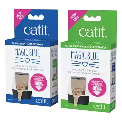 Catit Magic Blue jest 25 razy bardziej efektywny niż filtry z węglem aktywnym,  nietoksyczny i łatwy w użyciu. Catit Blue zapewnia lepszą jakość powietrza w obudowanych kuwetach oraz ich otoczeniu w całkowicie naturalny sposób. Małe wkłady zapachowe należy włożyć do specjalnego,  szczelneg
