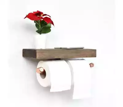 Toilet paper holder with a shelf BORU 12 Podobne : Toilet paper holder with a shelf BORU 12x30 cm świerk/miedź - 950210