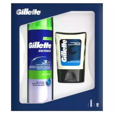 Gillette Series Sensitive Zestaw: Żel do Podobne : Carrefour Essential Balsam do naczyń aloesowy 1 l - 851834