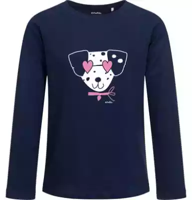 Bluzka z długim rękawem dla dziewczynki, Podobne : Granatowa koszulka dziewczęca z bawełny organicznej z nadrukiem T-CAT JUNIOR - 27226