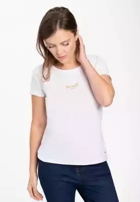 Damska Koszulka z drobnym nadrukiem T-SE Podobne : Gładka koszulka damska z dekoltem w serek, T- FANY - 26700