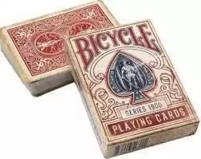 Karty Bicycle Retro Red Vintage 0850006548224 Jak wyglądałaby talia kart,  gdyby przetrwała ponad wiek? Bicycle 1900 Series wyglądają,  jakby był zwietrzałe i zniszczone,  wystawione na działanie żywiołów. Te karty do magii są same w sobie iluzją,  wyglądają na bardzo stare,  ale radzą sob