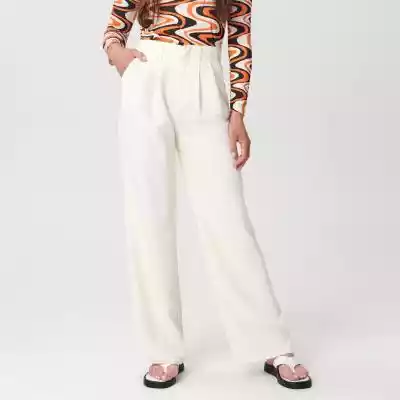 Sinsay - Spodnie loose high waist - Krem Collection > all > trousers