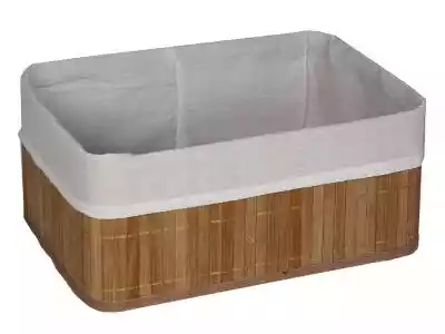 Koszyk składany,  przeznaczony do przechowywania przedmiotów. Wykonany z ciemnego bambusa. Wewnątrz jasny materiał (możliwość wyjęcia i prania). Wymiary: 38 x 28 x 16 cm.