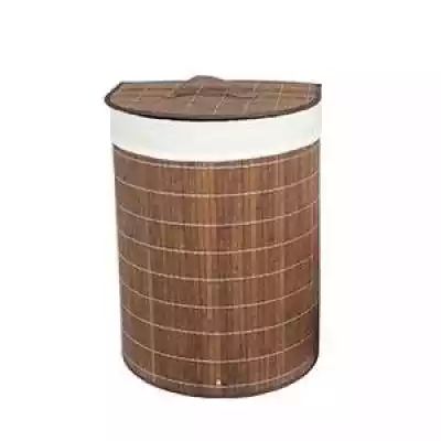 Kosz na pranie półokrągły Dark Bamboo w kolorze brązowym marki Bisk. Materiał wykonania bambus. Wymiary: 38 x 29 x 50 cm.