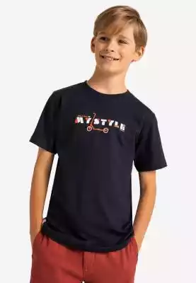 T-shirt chłopięcy z nadrukiem T-SCOOTER  na sportowo