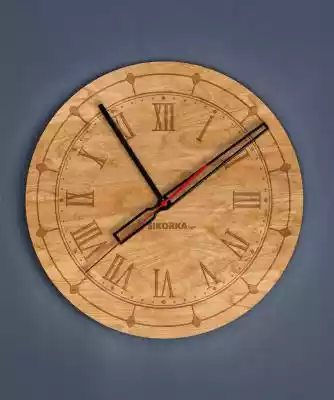 Dekoracyjny, drewniany zegar na ścianę - Zegary na ścianę classic
