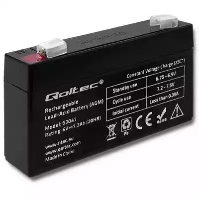 Akumulator QOLTEC 53041 1.3Ah 6V Podobne : Qoltec Ładowarka sieciowa 5V | 2.4A | 12W | Micro USB | Czarna - 416660