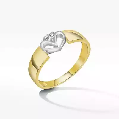 Pierścionek zaręczynowy z serduszkiem Podobne : Złoty pierścionek zaręczynowy Say Yes grawer r. 14 - 366647