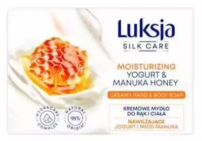 Jedwabiście kremowe mydło w kostce Luksja Silk Care Jogurt i Miód manuka zawiera środki myjące roślinnego pochodzenia oraz nawilżające składniki. Zapewnia skórze odżywienie i natychmiastową miękkość,  skutecznie ją oczyszczając.Do mycia rąk i ciała.Testowane dermatologicznie. Bio