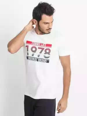T-shirt T-shirt męski biały Podobne : T-shirt męski z nadrukiem 1730S - khaki
 -                                    M - 95652