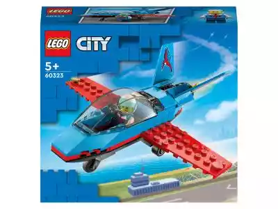 LEGO® City Zestaw klocków 60323 Samolot kaskaderskiWyczaruj samolotem kaskaderskim akrobatyczne figury na niebie. Ten zwinny odrzutowiec z fajnymi płetwami ogonowymi i mocnym silnikiem jest stworzony do śmiałych akrobacji! Chwyć kask i wejdź do kokpitu. Zachwyć tłum szybkimi prz