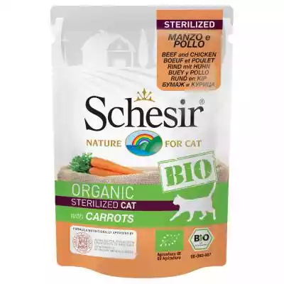 Naturalna i smaczna: Schesir Bio Pouch to certyfikowana ekologiczna karma dla kotów,  która wyróżnia się zbalansowaną recepturą i pysznym smakiem. Mokra karma jest dostępna w różnych pysznych odmianach w praktycznych saszetkach. Do przygotowania ekologicznej karmy dla kotów firmy Schesir w
